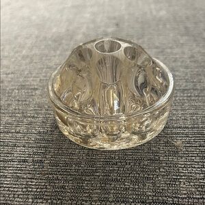 Vintage Clear Glass Flower Frog Bowl |‎ Mid Century Floral Arranger
